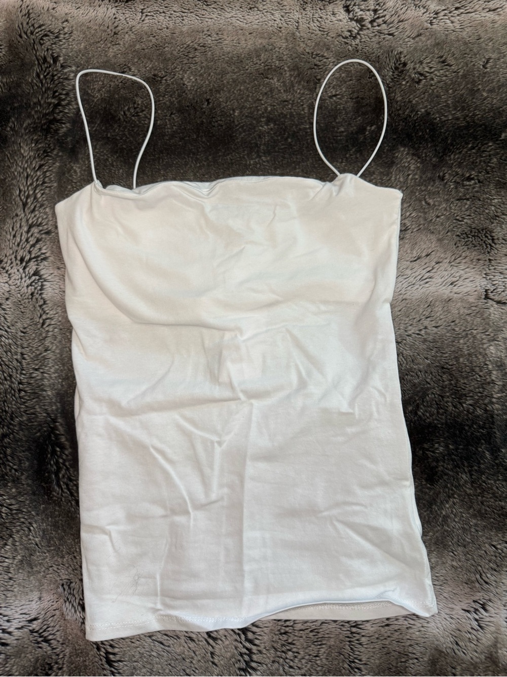 Slim White Spaghetti-Strap Camisole